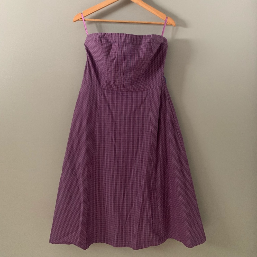 American Eagle Summer Strapless Plaid Dress